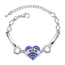 XIAOJINGLING 3 Colors"Pink Silver Blue mom"2017 Jewelry Double Heart Rhines