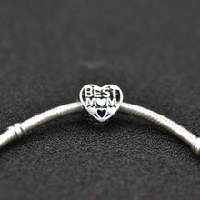 SOAZOK Authentic 100% 925 Sterling Silver Bead Charm Vintage Best Mom Love