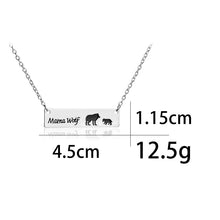 Simple Mama Wolf Pendent Animal Necklaces For Women&Children Silver Mothers