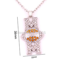 Mother's Day Gift  10pcs zinc alloy American football Mom Pave clear Crysta