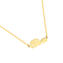 10pcs/lot Fashion Gold Color Mom Baby Elephant Necklace Trendy Jewelry Char