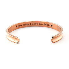 2017 New Stainless Steel Letter Bracelet " Remember I Love You Mom " Cuff B