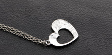 Letter Engraved Mother Daughter Matching Love Heart Pendant Set of Two Mom