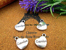 36pcs 18*15mm silver heart Charms,dad,mom,son,daughter,sister,broher,uncle,