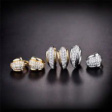BUDONG Round Crystal Women Hoop Earrings Silver/Gold Color Zirconia Hoop Ho