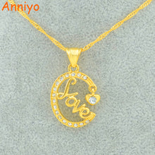 Anniyo Love Symbol Jewelry Heart Pendants Necklaces Gold Color Mom Mother's