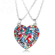 Mother's Day Gift Heart Pendant Necklace Rhinestone Heart Necklace Mom Jewe