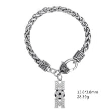 my shape Black Enamel Clear Rhinestone Soccer Ball Mom Charm Bracelet Sport