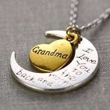 Vintage Necklace I Love You To The Moon And Back Family Pendant Necklace Ch