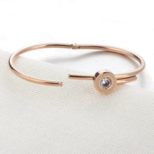 New Stainless Steel Bracelet Bangles Gold Silver Rose gold Bracelet with CZ