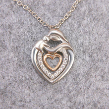 New Korean Heart Mom&Baby Necklaces Silver Color Women Pendant Jewelry Moth