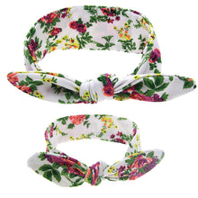 2pcs Mom Baby Toddler Infant Flower Floral Hairband Turban DIY Rabbit Bowkn