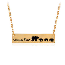 Jisensp Mama Bear Tag Engraved Animal Pendant Necklace Women Mother Kids Lo