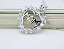 Religious Statement 925 Sterling Silver Vintage Cubic Zircon Heart Crystal