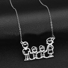 FUNIQUE Stainless Steel Family Necklace For Family Member Mom Dad Kids Fash