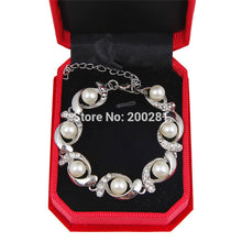 Elegant Simulated Pearl Bracelets For Women Crystal Silver Chain Bracelet &