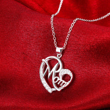 Love Mom Letters Heart Pendant 925 Sterling Silver Fashion AAA Zircon Charm