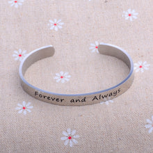 Bespmosp Vintage Bangle Stainless Steel" Forever And Always Remember I Love