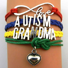 Infinity Love AUTISM MOM Mum Awareness Heart Charm bracelet Handmade wristb