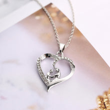 New Design Mom Necklace Silver Jewelry Heart Pendant With White Crystal Sto