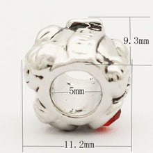 Red Birthstone Cz Heart Love Mom & Baby Girl Boy & Dad  Family Bead for Cha