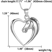 2017 Fashion New jewelry plated white K Horse in Heart Necklace Pendant Nec
