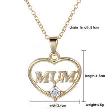 2017 New CZ Heart Pendant Necklace Mother 's Day Gift for Mom Statement Cho