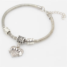 Fashion Mom Brother Nana Family Heart Crystal Silver Bracelet Jewelry Thank