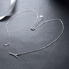 Ann & Snow Lovely Sparkling Cubic Zirconia Eiffel Tower Necklace 925 Sterli