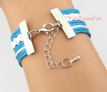 (10 PCS/lot) Custom Infinity Love Hockey Mom Bracelets Wrap Braided Bracele