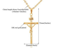 Real Golden Filled Crucifix Jesus Cross Pendant Jupiter Ascending Cross Nec