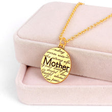Hot Mother's Day Gift Pendant Necklace Engraved "Mother" Necklace Oval Shap