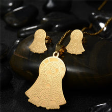 2017 Fashion Angel Stainless steel Jewelry Set Cartoon Mom and Son Wedding