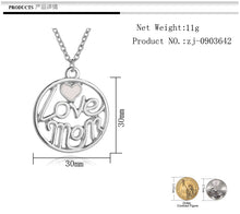 Glow In the Dark Neckalce Hollow Round Love Mom Necklaces Pendants Mother's