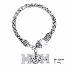 Skyrim I Love Volleyball Volleyball MOM charm bracelet rhodium plated with