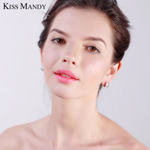 KISS MANDY Silver Color Hollow With Austrian Cubic Zircon Women Earrings Mo