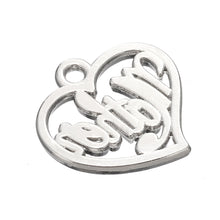 Skyrim 20Pcs Carved Word Mother Heart Charm Pendant  DIY Necklace Jewelry M