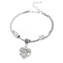 Love Heart Crystal Charm Bracelet Family Member Love Jewelry Wholesale Mom