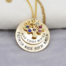 Family Tree Pendant Necklace 2016 New Arrival Birthstone Long Necklaces Cus