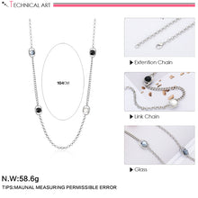 LILIE&WHITE 2017 Luxury Glass Long Chain Collar Necklace Statement Bib Neck