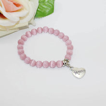 2016 Fashion silver plated heart mom beads bracelet elastic rope chain char