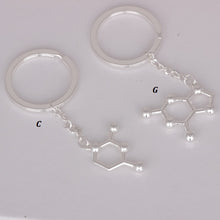 2016 DNA key chain DNA Base Pair Molecule Keychains in Silver for women fre