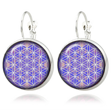 Silver Classic Lotus Mandala Jewelry Earring Nail Henna Om Symbol Zen Buddh