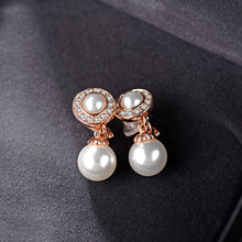 AAA Cubic Zirconia Women Clip Earrings Gold Pearl Jewelry Clip Earrings wit