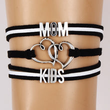 Drop Shipping Infinity Mom Love Kids Bracelets Handmade Velvet Wrap Rope Br