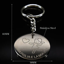 2017 Fashion MIA FIGLIA ELA MIA VITA Stainless Steel Keychain Silver Color