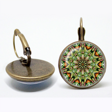 Bronze Classic Lotus Mandala Jewelry Earring Nail Henna Om Symbol Zen Buddh