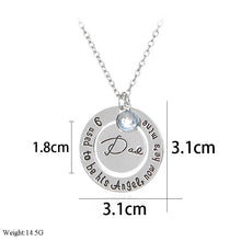 Round Inlay Crystal Pendent Father Mother's Day Necklaces For Women Men I U