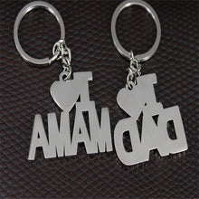 New Brand keychains mom Heart Keychain I Love Mom and I Love Dad key chain-