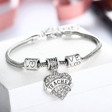 New Arrival! LOVE Family Bracelet of Mom Sister Rhinestone Heart Charm Brac